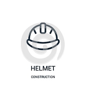 helmet icon vector from construction collection. Thin line helmet outline icon vector illustration