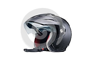 Helmet. Motorcycle head protector. Biker safety riding.
