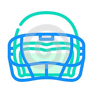 helmet player accessory color icon vector illustration