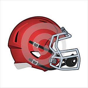 American football helmet. Side view.