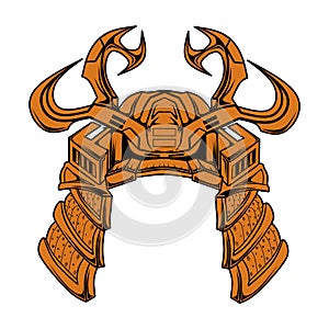 helmet samurai mecha illustration vector