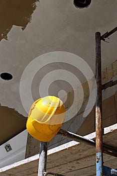 Helmet on scaffold