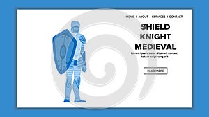 helmet shield knight medieval vector