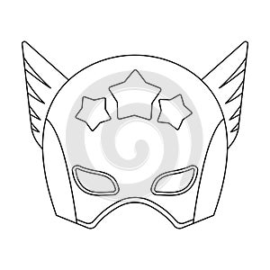 Helmet, single icon in outline style.Helmet, vector symbol stock illustration web.