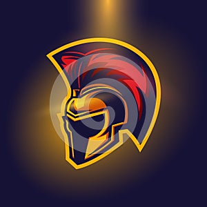 Helmet Spartan Warior Logo Concept