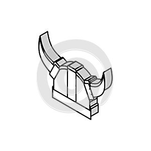 helmet viking emblem isometric icon vector illustration