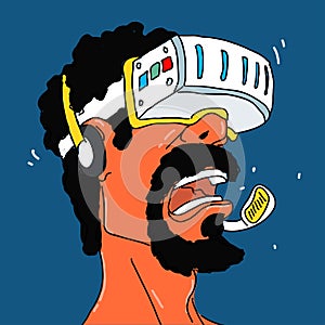 Helmet of Virtual Reality Vector Illustration
