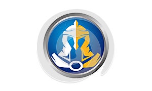 Helmet Warrior Logo Design Template