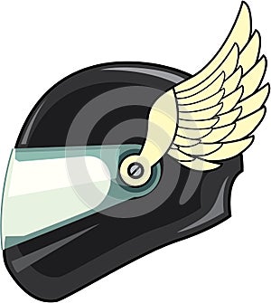 Helmet with wings Vector