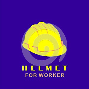 helmet for worker flat vector design