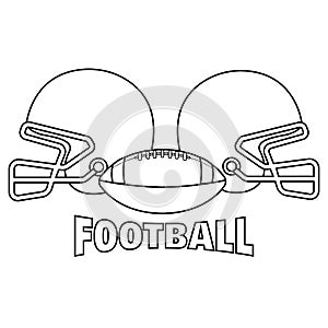Helmets and american football ball