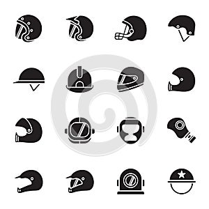 Helmets and masks icons