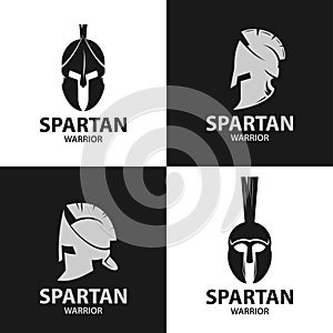 Helmets spartan warriors icon