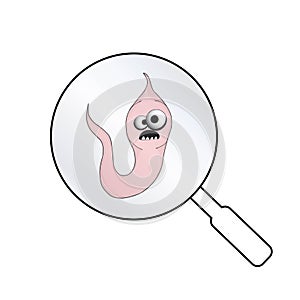 Helminths, roundworms. intestinal parasites. warning sign parasitism , vector illustration. The concept of parasites in humans and