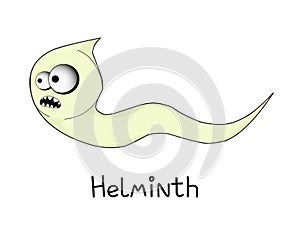 Helminths, roundworms. intestinal parasites. warning sign parasitism , vector illustration. The concept of parasites in humans and