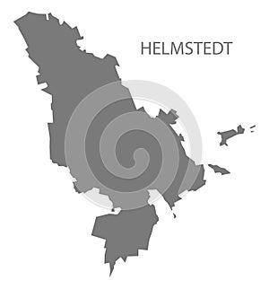 Helmstedt German city map grey illustration silhouette shape