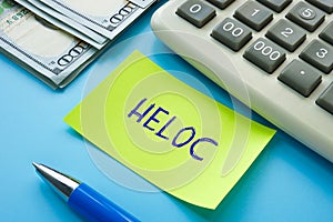 HELOC home equity lines of credit sign on the sheet
