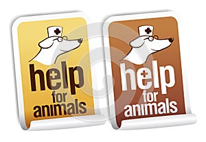 Help for animals stickers.