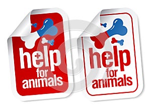 Help for animals stickers.