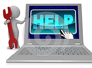 Help Button Means World Wide Web And Advice 3d Rendering