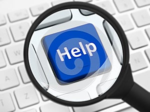 Help button under the magnifying glass