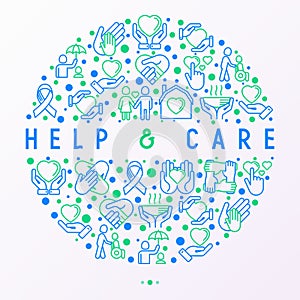 Help and care concept in circle