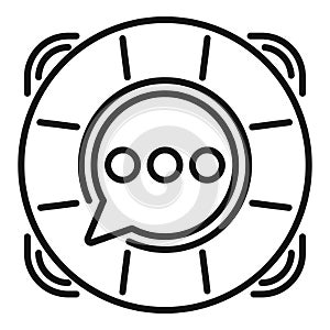 Help chat support icon outline vector. Professional tech