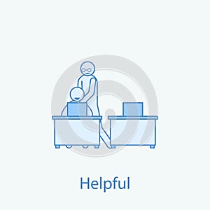 help a colleague 2 colored line icon. Simple colored element illustration. Outline symbol design from colleague and business partn