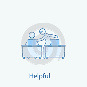 help a colleague 2 colored line icon. Simple colored element illustration. Outline symbol design from colleague and business partn