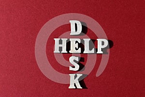Help Desk, crossword isolated on red background