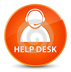 Help desk (customer care icon) elegant orange round button