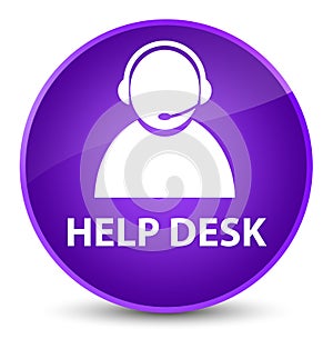 Help desk (customer care icon) elegant purple round button