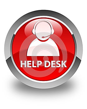 Help desk (customer care icon) glossy red round button