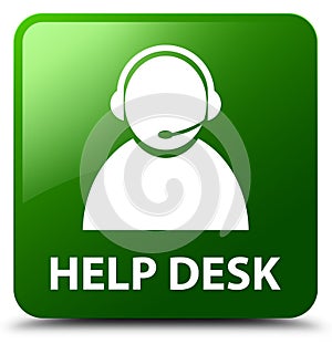 Help desk (customer care icon) green square button