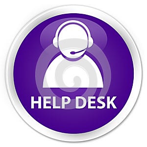 Help desk (customer care icon) premium purple round button