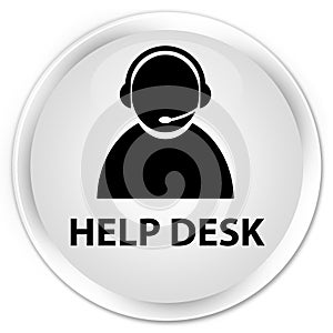 Help desk (customer care icon) premium white round button
