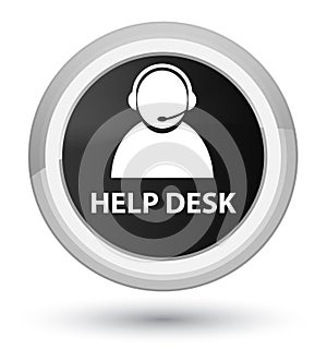 Help desk (customer care icon) prime black round button