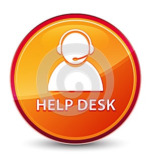 Help desk (customer care icon) special glassy orange round button