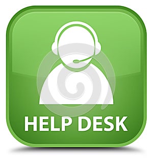 Help desk (customer care icon) special soft green square button