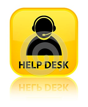 Help desk (customer care icon) special yellow square button