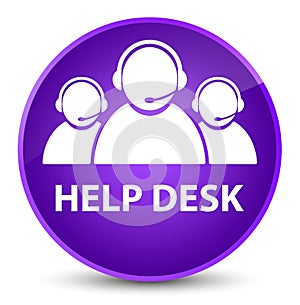 Help desk (customer care team icon) elegant purple round button