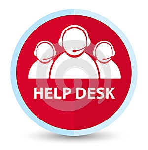 Help desk (customer care team icon) flat prime red round button