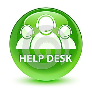 Help desk (customer care team icon) glassy green round button