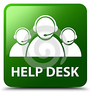 Help desk (customer care team icon) green square button