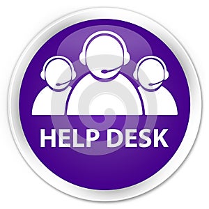 Help desk (customer care team icon) premium purple round button