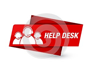 Help desk (customer care team icon) premium red tag sign