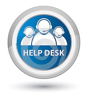 Help desk (customer care team icon) prime blue round button