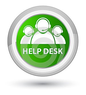 Help desk (customer care team icon) prime green round button