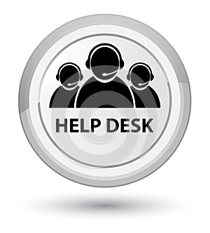 Help desk (customer care team icon) prime white round button
