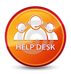 Help desk (customer care team icon) special glassy orange round button